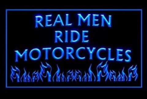 Real Man Ride Motorcycles 2 LED Neon Sign